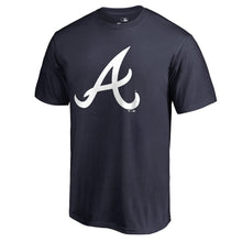 Load image into Gallery viewer, Atlanta Braves Team Color Primary Logo T-Shirt - Navy MLB Guys Tee
