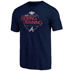 Atlanta Braves 2020 Mlb Spring Training Round Trip Tri-Blend T-Shirt - Heathered Navy MLB Guys Tee