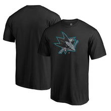 Load image into Gallery viewer, San Jose Sharks Static Logo T-Shirt - Black NHL Guys Tee
