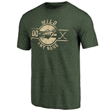 Load image into Gallery viewer, Minnesota Wild Personalized Insignia Tri-Blend T-Shirt - Green NHL Guys Tee
