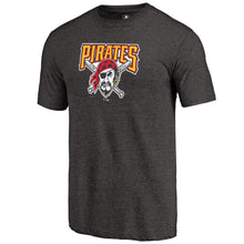 Load image into Gallery viewer, Pittsburgh Pirates Cooperstown Collection Huntington Tri-Blend T-Shirt - Black MLB Guys Tee

