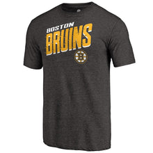 Load image into Gallery viewer, Boston Bruins Slant Strike Tri-Blend T-Shirt - Black NHL Guys Tee
