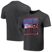 Load image into Gallery viewer, New York Rangers Vs. Washington Capitals Matchup T-Shirt - Heathered Gray NHL Guys Tee
