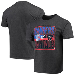 New York Rangers Vs. Washington Capitals Matchup T-Shirt - Heathered Gray NHL Guys Tee