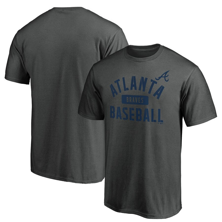 Atlanta Braves Iconic Primary Pill T-Shirt - Charcoal MLB Guys Tee