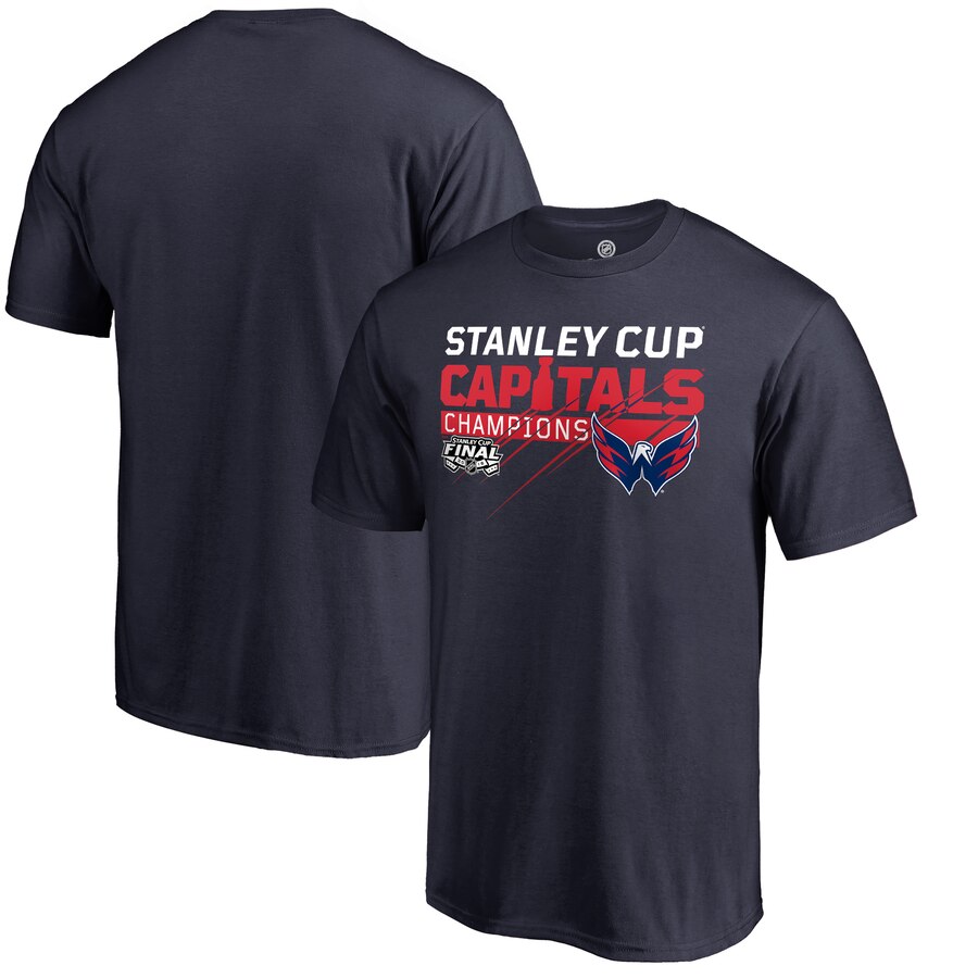 Washington Capitals 2018 Stanley Cup Champions Pumped Up T-Shirt - Navy NHL Guys Tee