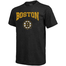 Load image into Gallery viewer, Boston Bruins Majestic Threads City Over Graphic Tri-Blend T-Shirt - Black NHL Guys Tee

