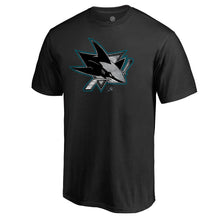 Load image into Gallery viewer, San Jose Sharks Core Smoke T-Shirt - Black NHL Guys Tee
