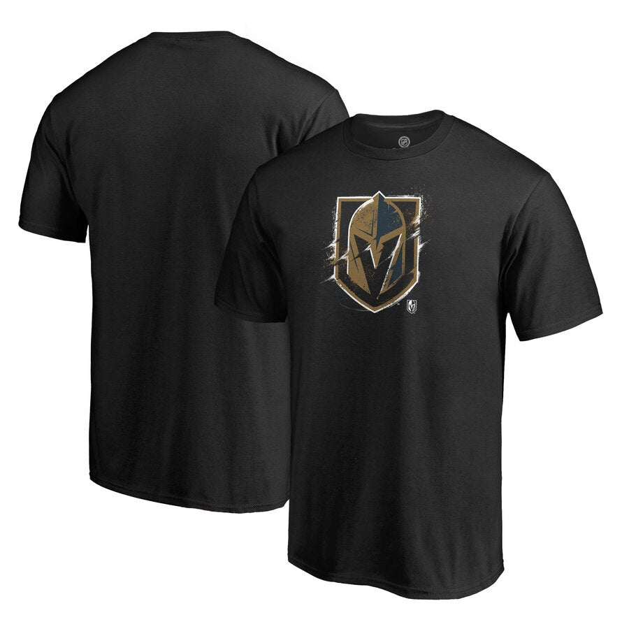 Vegas Golden Knights Splatter Logo Big And Tall T-Shirt - Black NHL Guys Tee