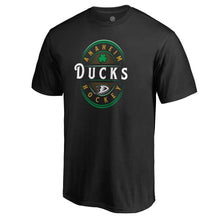 Load image into Gallery viewer, Anaheim Ducks St. Patrick&#39;s Day Forever Lucky T-Shirt - Black NHL Guys Tee
