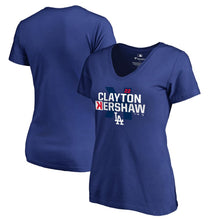 Load image into Gallery viewer, Clayton Kershaw Los Angeles Dodgers Women&#39;s Player Hometown Collection V-Neck T-Shirt - Royal MLB Ladies V-Neck
