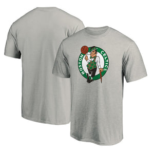 Boston Celtics Primary Team Logo T-Shirt - Heathered Gray NBA Guys Tee