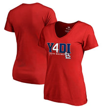 Load image into Gallery viewer, Yadier Molina St. Louis Cardinals Women&#39;s Player Hometown Collection V-Neck T-Shirt - Red MLB Ladies V-Neck
