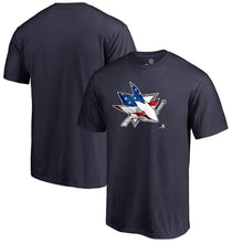 Load image into Gallery viewer, San Jose Sharks Banner Wave T-Shirt - Navy NHL Guys Tee
