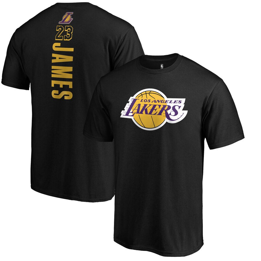 Lebron James Los Angeles Lakers Team Playmaker Name & Number T-Shirt - Black NBA Guys Tee