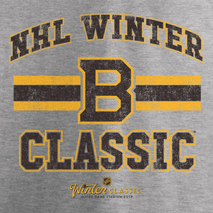 Boston Bruins 2019 Winter Classic Vintage T-Shirt - Heather Gray NHL Guys Tee