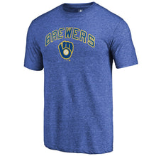 Load image into Gallery viewer, Milwaukee Brewers Vintage Cooperstown Collection Wahconah Tri-Blend T-Shirt - Royal MLB Guys Tee
