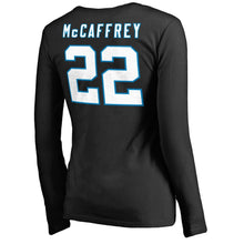 Load image into Gallery viewer, Christian Mccaffrey Carolina Panthers Nfl Pro Line Women's Stack Name &amp; Number Long Sleeve V-Neck T-Shirt - Black NFL Ladies V-Neck Long Sleeve
