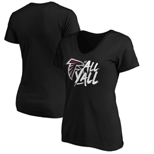 Atlanta Falcons Nfl Pro Line By Women's Falcons Vs. All Y'all V-Neck T-Shirt - Black NFL LADIES V-Neck