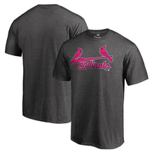 Load image into Gallery viewer, St. Louis Cardinals 2019 Mother's Day Pink Wordmark T-Shirt - Heather Gray MLB Guys Tee
