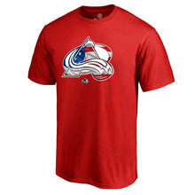 Load image into Gallery viewer, Colorado Avalanche Banner Wave T-Shirt - Red NHL Guys Tee
