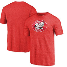 Load image into Gallery viewer, Cincinnati Reds Cooperstown Collection Forbes Tri-Blend T-Shirt - Heathered Red MLB Guys Tee

