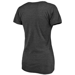 Miami Marlins Women's 2020 Spring Training Round Trip Tri-Blend V-Neck T-Shirt - Black MLB Ladies V-Neck