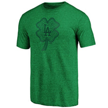 Load image into Gallery viewer, Los Angeles Dodgers St. Patrick's Day Paddy's Pride Tri-Blend Team T-Shirt - Kelly Green MLB Guys Tee
