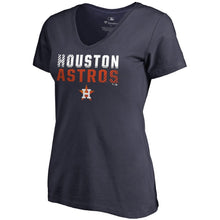 Load image into Gallery viewer, Houston Astros Women&#39;s Fade Out V-Neck T-Shirt - Navy MLB Ladies V-Neck
