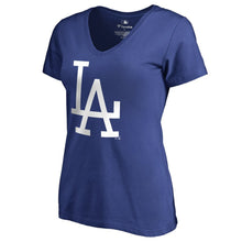 Load image into Gallery viewer, Los Angeles Dodgers Women&#39;s Cooperstown Collection Forbes T-Shirt - Royal MLB Ladies V-Neck
