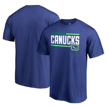 Load image into Gallery viewer, Vancouver Canucks Iconic Collection On Side Stripe T-Shirt - Royal NHL Guys Tee
