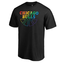 Load image into Gallery viewer, Chicago Bulls Team Pride Wordmark T-Shirt - Black NBA Guys Tee
