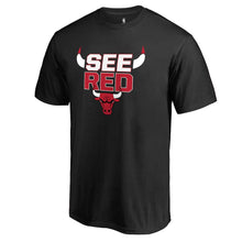 Load image into Gallery viewer, Chicago Bulls See Red Hometown Collection T-Shirt - Black NBA Guys Tee
