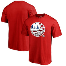 Load image into Gallery viewer, New York Islanders Banner Wave T-Shirt - Red NHL Guys Tee
