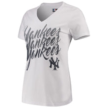 Load image into Gallery viewer, New York Yankees G-Iii 4Her By Carl Banks Women&#39;s Game On V-Neck T-Shirt - White MLB Ladies V-Neck
