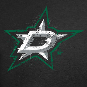 Dallas Stars Splatter Logo T-Shirt - Black NHL Guys Tee
