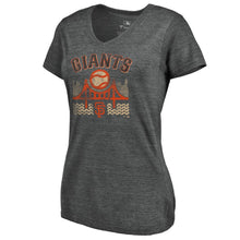 Load image into Gallery viewer, San Francisco Giants Women&#39;s Hometown Tri-Blend V-Neck T-Shirt - Black MLB Ladies V-Neck
