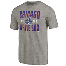 Load image into Gallery viewer, Chicago White Sox Antique Stack Tri-Blend T-Shirt - Heathered Gray MLB Guys Tee
