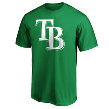 Load image into Gallery viewer, Tampa Bay Rays St. Patrick's Day White Logo T-Shirt – Green MLB Guys Tee
