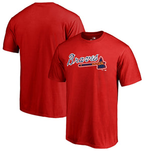 Atlanta Braves Team Wordmark T-Shirt - Red MLB Guys Tee