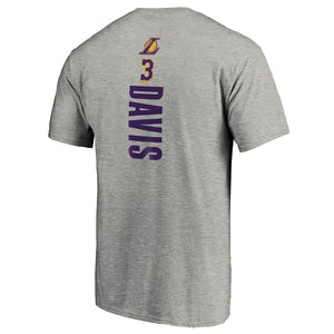 Anthony Davis Los Angeles Lakers Playmaker Name & Number Team T-Shirt - Heathered Gray NBA Guys Tee