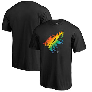 Arizona Coyotes Rainbow Pride T-Shirt - Black NHL Guys Tee