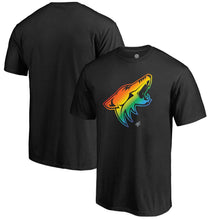 Load image into Gallery viewer, Arizona Coyotes Rainbow Pride T-Shirt - Black NHL Guys Tee
