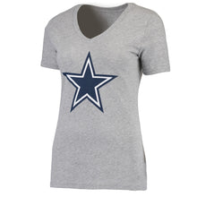 Load image into Gallery viewer, Dallas Cowboys Nfl Pro Line By Women's Primary Logo Team V-Neck T-Shirt - Heathered Gray NFL LADIES V-Neck
