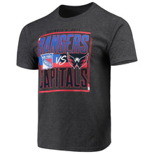 Load image into Gallery viewer, New York Rangers Vs. Washington Capitals Matchup T-Shirt - Heathered Gray NHL Guys Tee
