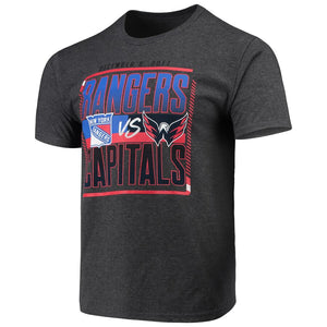 New York Rangers Vs. Washington Capitals Matchup T-Shirt - Heathered Gray NHL Guys Tee