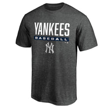 Load image into Gallery viewer, New York Yankees Win Stripe T-Shirt - Charcoal MLB Guys Tee
