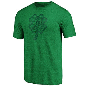 Anaheim Ducks St. Patrick's Day Celtic Charm Tri-Blend T-Shirt - Green NHL Guys Tee