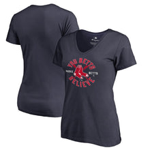 Load image into Gallery viewer, Mookie Betts Boston Red Sox Women&#39;s Player Hometown Collection V-Neck T-Shirt - Navy MLB Ladies V-Neck
