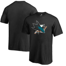 Load image into Gallery viewer, San Jose Sharks Primary Logo T-Shirt - Black NHL Guys Tee
